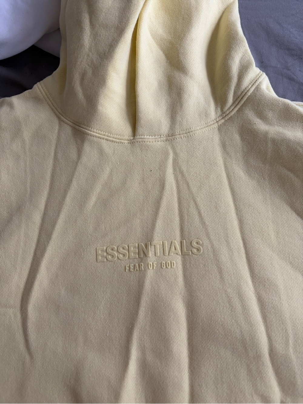 Fear of God ESSENTIALS Light Yellow Pullover Hoodie